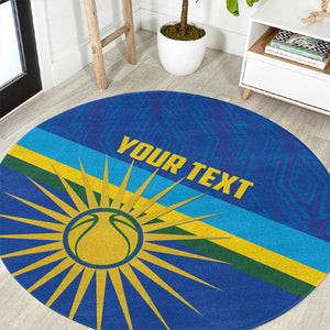 Afro Basketball Custom Rwanda Round Carpet Go Champions Imigongo Folk Pattern - African Pride