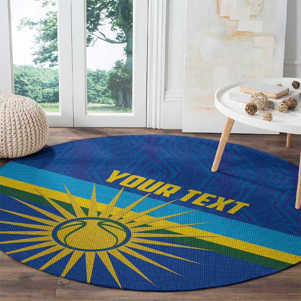 Afro Basketball Custom Rwanda Round Carpet Go Champions Imigongo Folk Pattern - African Pride
