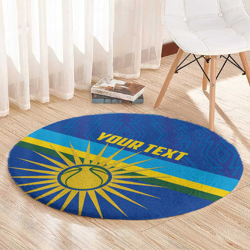 Afro Basketball Custom Rwanda Round Carpet Go Champions Imigongo Folk Pattern - African Pride