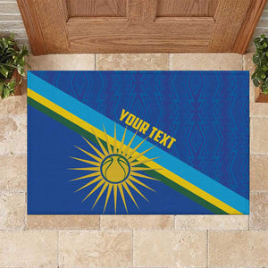 Afro Basketball Custom Rwanda Rubber Doormat Go Champions Imigongo Folk Pattern - African Pride