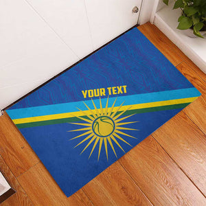 Afro Basketball Custom Rwanda Rubber Doormat Go Champions Imigongo Folk Pattern - African Pride