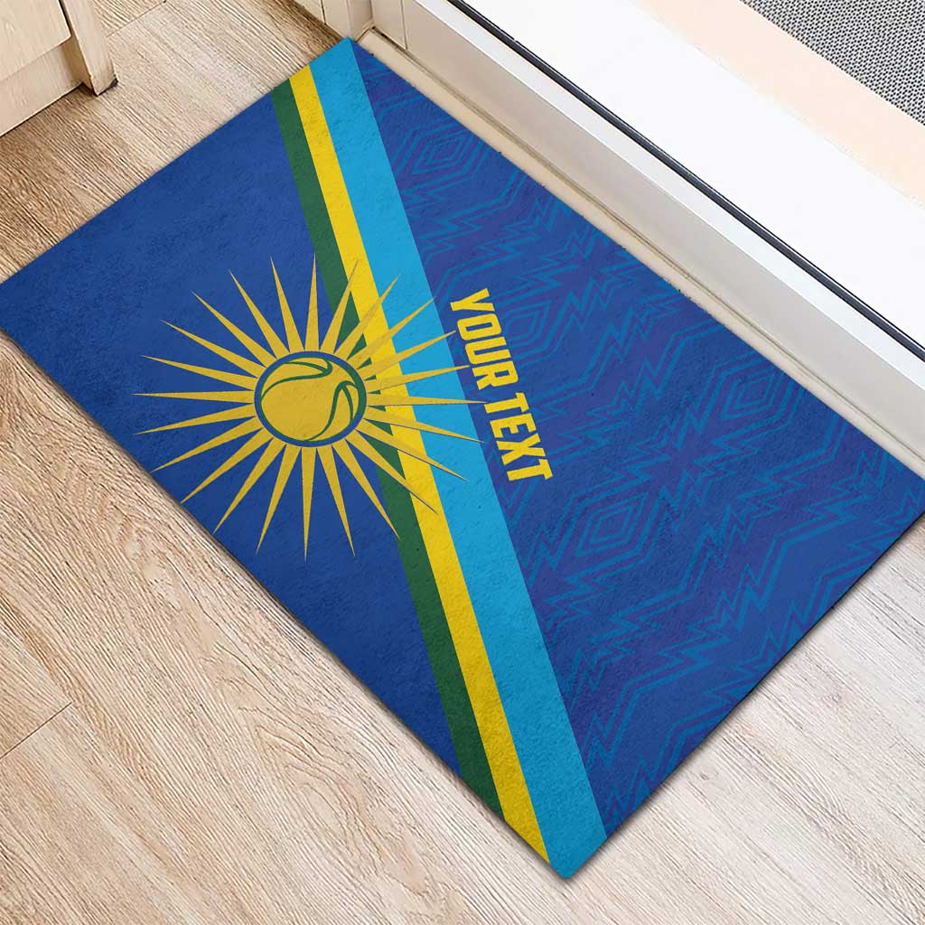 Afro Basketball Custom Rwanda Rubber Doormat Go Champions Imigongo Folk Pattern - African Pride