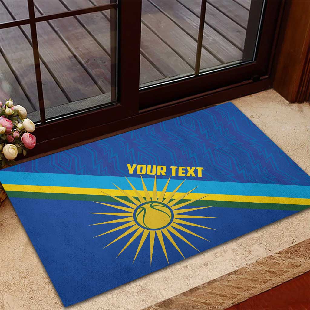 Afro Basketball Custom Rwanda Rubber Doormat Go Champions Imigongo Folk Pattern - African Pride