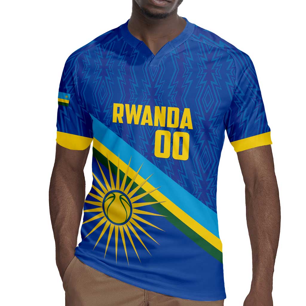 Afro Basketball Custom Rwanda Rugby Jersey Go Champions Imigongo Folk Pattern - African Pride