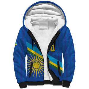 Afro Basketball Custom Rwanda Sherpa Hoodie Go Champions Imigongo Folk Pattern - African Pride