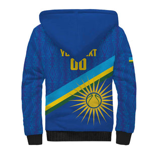 Afro Basketball Custom Rwanda Sherpa Hoodie Go Champions Imigongo Folk Pattern - African Pride