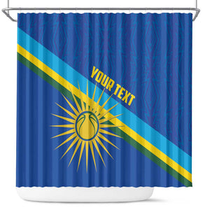 Afro Basketball Custom Rwanda Shower Curtain Go Champions Imigongo Folk Pattern - African Pride