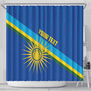 Afro Basketball Custom Rwanda Shower Curtain Go Champions Imigongo Folk Pattern - African Pride