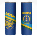 Afro Basketball Custom Rwanda Skinny Tumbler Go Champions Imigongo Folk Pattern - African Pride