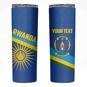 Afro Basketball Custom Rwanda Skinny Tumbler Go Champions Imigongo Folk Pattern - African Pride