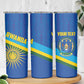 Afro Basketball Custom Rwanda Skinny Tumbler Go Champions Imigongo Folk Pattern - African Pride