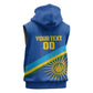 Afro Basketball Custom Rwanda Sleeveless Zip Hoodie Go Champions Imigongo Folk Pattern - African Pride