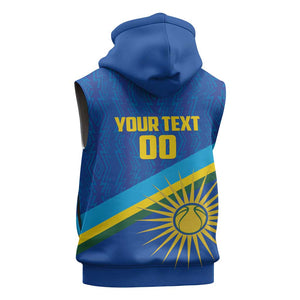 Afro Basketball Custom Rwanda Sleeveless Zip Hoodie Go Champions Imigongo Folk Pattern - African Pride