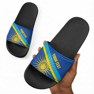 Rwanda Basketball Custom Slide Sandals Go Champions Imigongo Folk Pattern