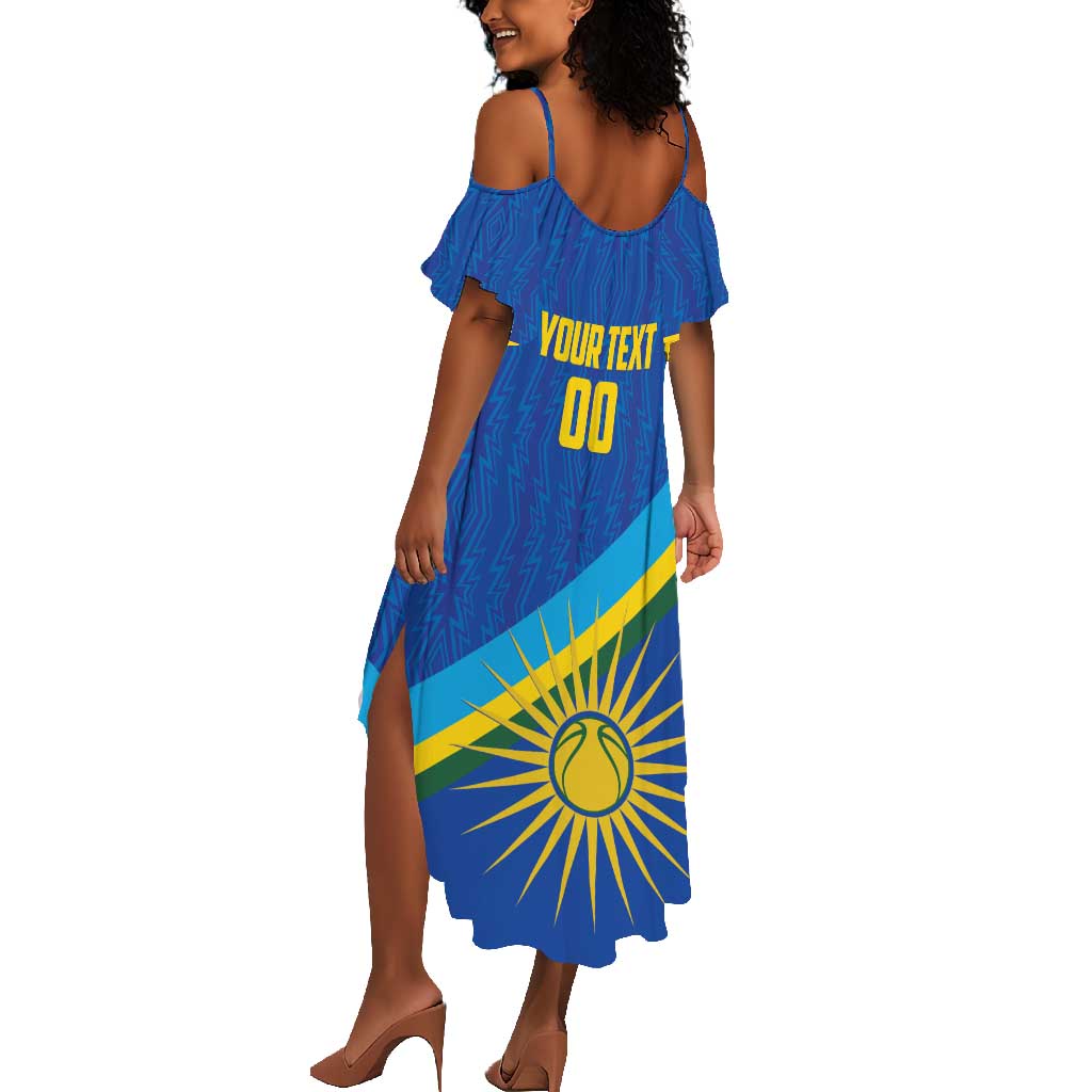 Afro Basketball Custom Rwanda Summer Maxi Dress Go Champions Imigongo Folk Pattern - African Pride