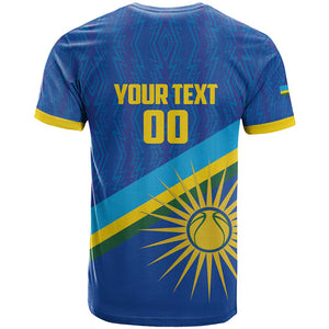 Afro Basketball Custom Rwanda T shirt Go Champions Imigongo Folk Pattern - African Pride