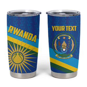 Afro Basketball Custom Rwanda Tumbler Cup Go Champions Imigongo Folk Pattern - African Pride