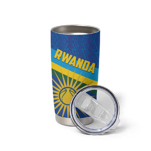 Afro Basketball Custom Rwanda Tumbler Cup Go Champions Imigongo Folk Pattern - African Pride