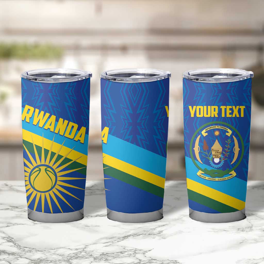 Afro Basketball Custom Rwanda Tumbler Cup Go Champions Imigongo Folk Pattern - African Pride