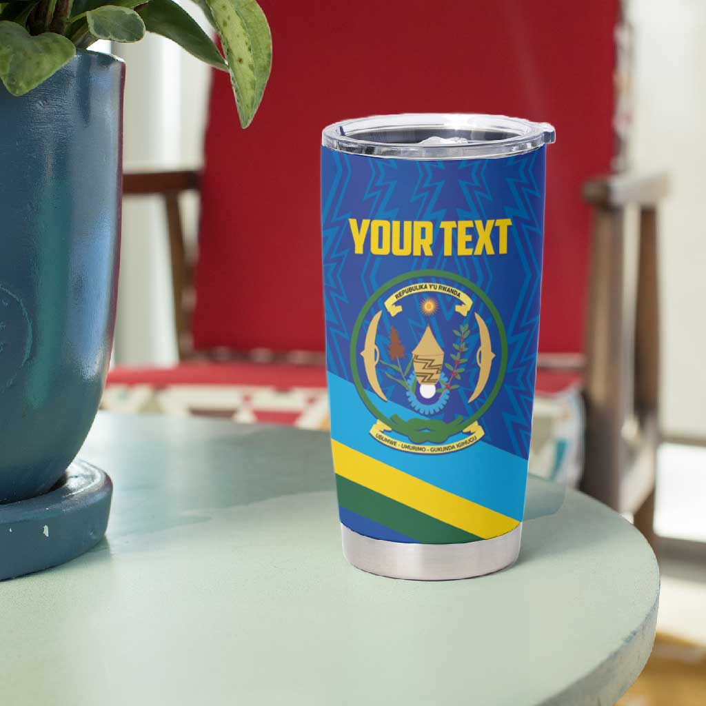 Afro Basketball Custom Rwanda Tumbler Cup Go Champions Imigongo Folk Pattern - African Pride