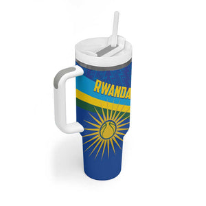 Afro Basketball Custom Rwanda Tumbler With Handle Go Champions Imigongo Folk Pattern - African Pride