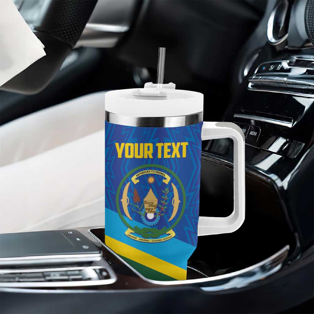 Afro Basketball Custom Rwanda Tumbler With Handle Go Champions Imigongo Folk Pattern - African Pride
