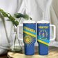 Afro Basketball Custom Rwanda Tumbler With Handle Go Champions Imigongo Folk Pattern - African Pride