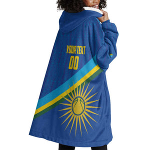 Afro Basketball Custom Rwanda Wearable Blanket Hoodie Go Champions Imigongo Folk Pattern - African Pride