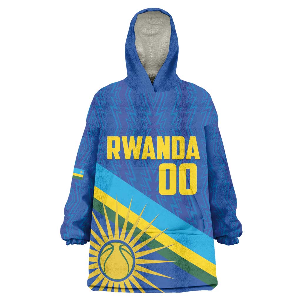 Afro Basketball Custom Rwanda Wearable Blanket Hoodie Go Champions Imigongo Folk Pattern - African Pride
