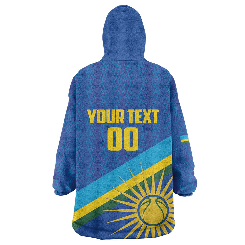 Afro Basketball Custom Rwanda Wearable Blanket Hoodie Go Champions Imigongo Folk Pattern - African Pride