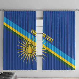 Afro Basketball Custom Rwanda Window Curtain Go Champions Imigongo Folk Pattern - African Pride
