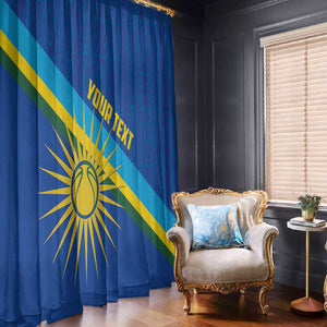 Afro Basketball Custom Rwanda Window Curtain Go Champions Imigongo Folk Pattern - African Pride