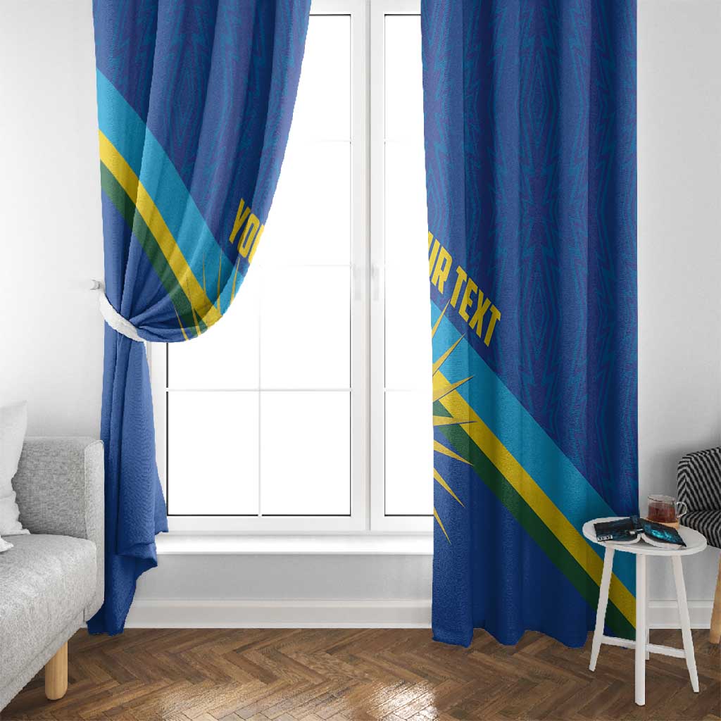 Afro Basketball Custom Rwanda Window Curtain Go Champions Imigongo Folk Pattern - African Pride