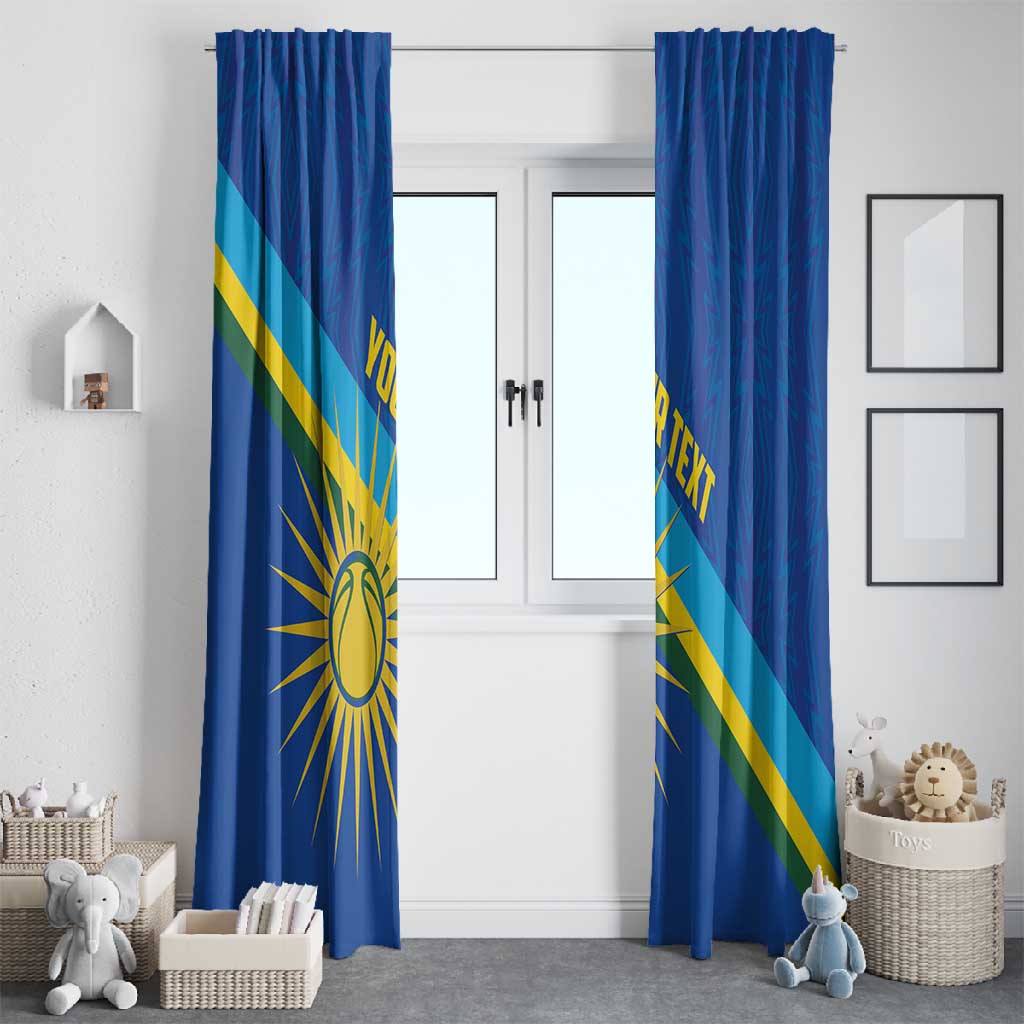 Afro Basketball Custom Rwanda Window Curtain Go Champions Imigongo Folk Pattern - African Pride