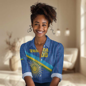 Afro Basketball Custom Rwanda Women Casual Shirt Go Champions Imigongo Folk Pattern - African Pride