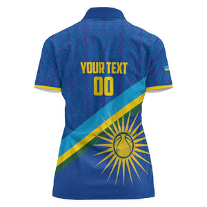 Afro Basketball Custom Rwanda Women Polo Shirt Go Champions Imigongo Folk Pattern - African Pride