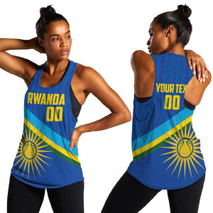 Afro Basketball Custom Rwanda Women Racerback Tank Go Champions Imigongo Folk Pattern - African Pride
