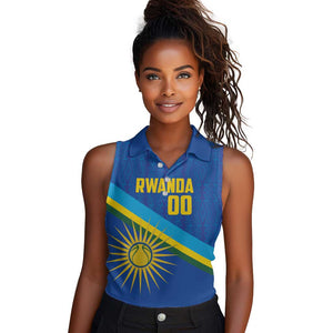 Afro Basketball Custom Rwanda Women Sleeveless Polo Shirt Go Champions Imigongo Folk Pattern - African Pride