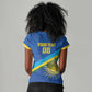 Afro Basketball Custom Rwanda Women V-Neck T-Shirt Go Champions Imigongo Folk Pattern - African Pride
