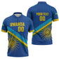 Rwanda Basketball Custom Zipper Polo Shirt Go Champions Imigongo Folk Pattern