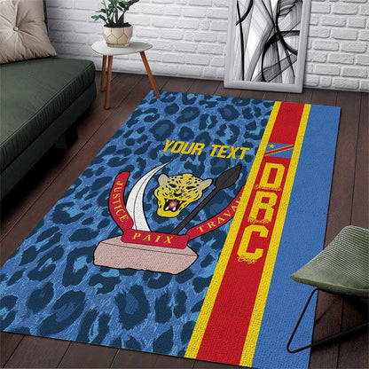 Afro Basketball Custom DR Congo Area Rug Come On Leopards Skin Pattern - African Pride