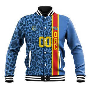 Afro Basketball Custom DR Congo Baseball Jacket Come On Leopards Skin Pattern - African Pride