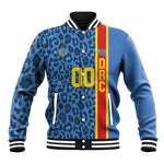 Afro Basketball Custom DR Congo Baseball Jacket Come On Leopards Skin Pattern - African Pride