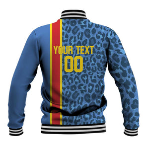 Afro Basketball Custom DR Congo Baseball Jacket Come On Leopards Skin Pattern - African Pride
