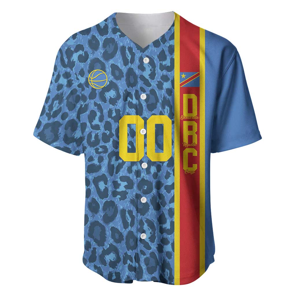 Afro Basketball Custom DR Congo Baseball Jersey Come On Leopards Skin Pattern - African Pride