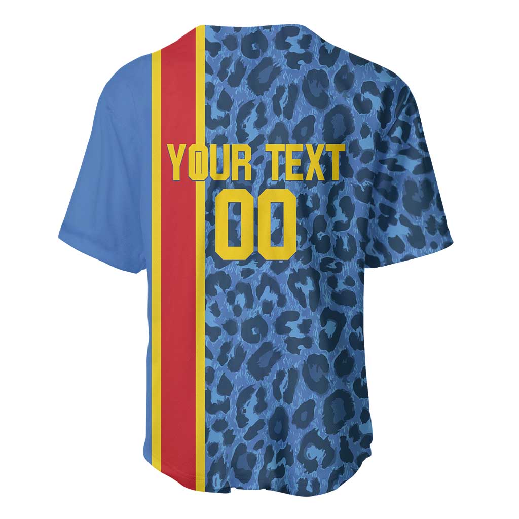 Afro Basketball Custom DR Congo Baseball Jersey Come On Leopards Skin Pattern - African Pride
