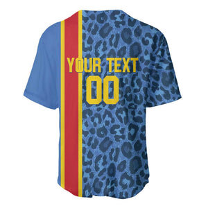 Afro Basketball Custom DR Congo Baseball Jersey Come On Leopards Skin Pattern - African Pride