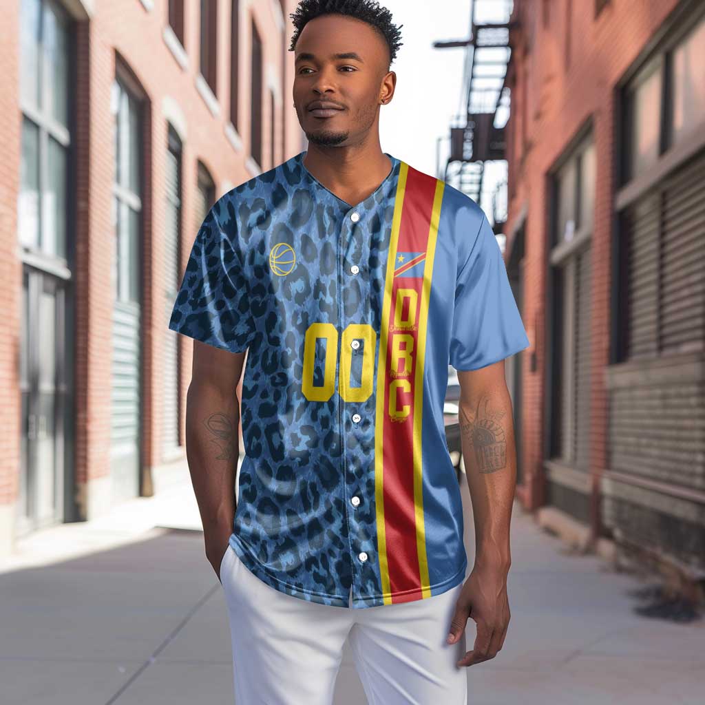Afro Basketball Custom DR Congo Baseball Jersey Come On Leopards Skin Pattern - African Pride