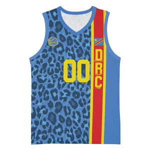 Afro Basketball Custom DR Congo Basketball Jersey Come On Leopards Skin Pattern - African Pride
