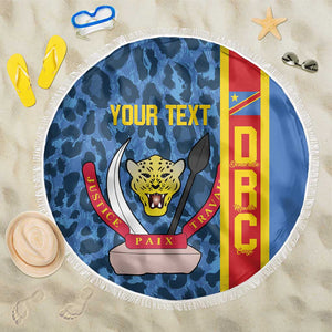 Afro Basketball Custom DR Congo Beach Blanket Come On Leopards Skin Pattern - African Pride